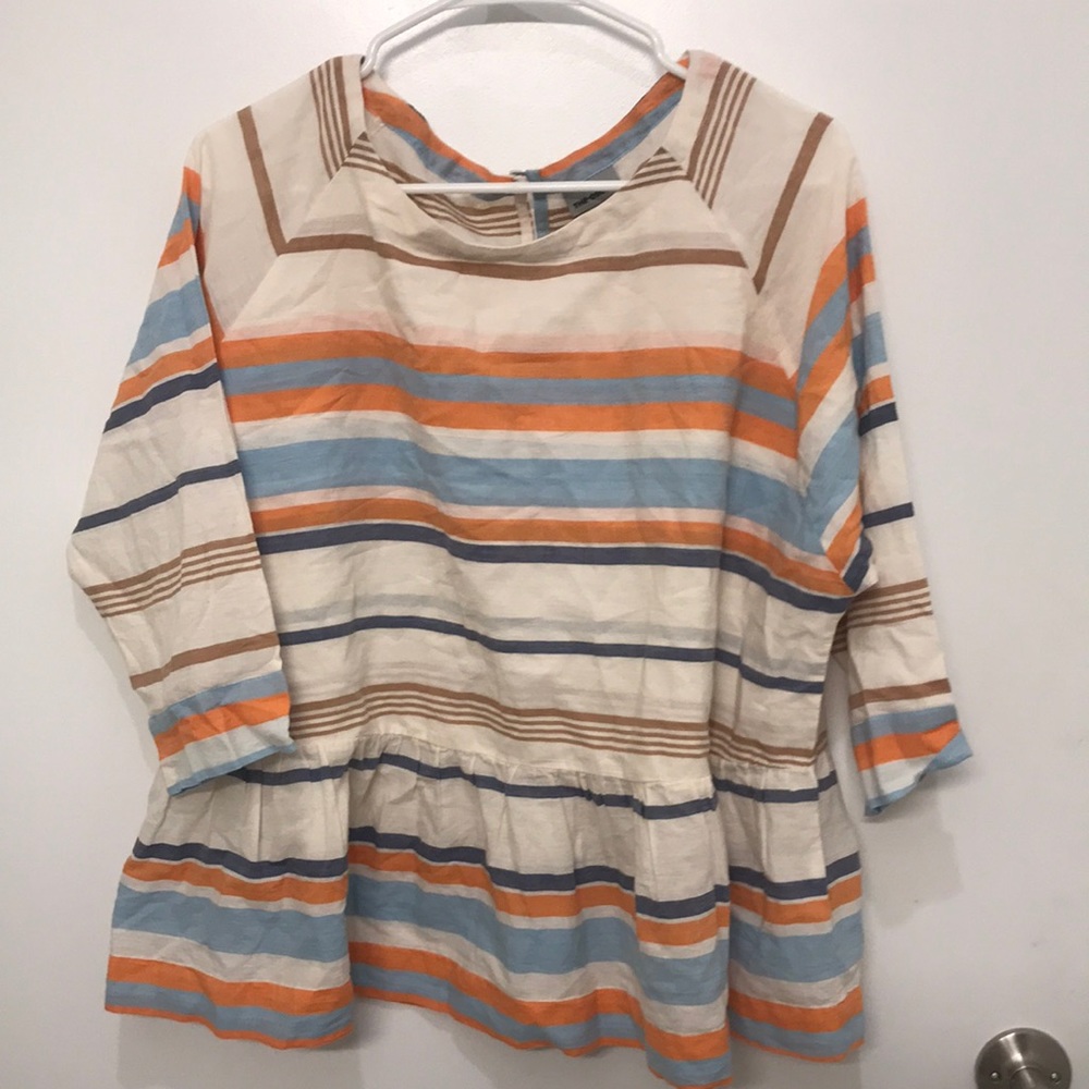 NWOT Anthropologie The Odells Shirring Peplum Blouse (M) - Picture 3 of 6